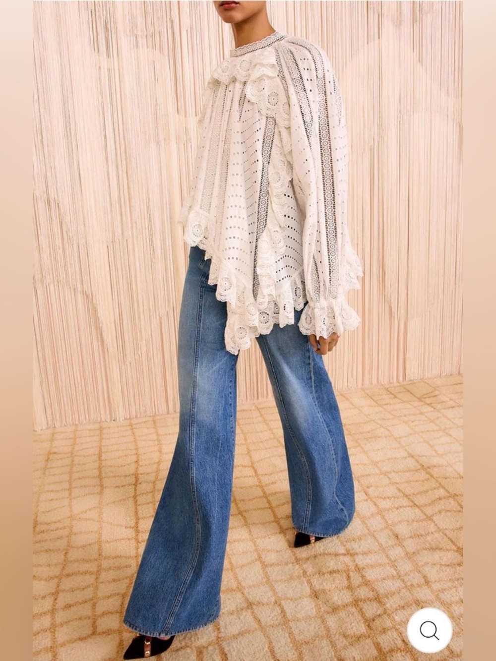 Ulla Johnson Ivory Eyelet Lace Blouse - Picture 3 of 10